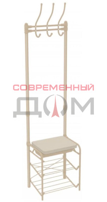 Вешалка напольная в прихожую NIKA ВПШ3/БМ-К слоновая кость/бежевый металлик